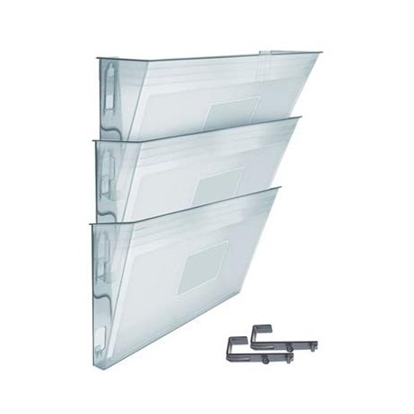 Acrimet Soporte para Archivos Modular de Pared 3 - Paquete Color transparente cristal