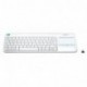 Logitech K400 Plus - Teclado inalámbrico para televisores conectados a PC, Qwerty español, color blanco