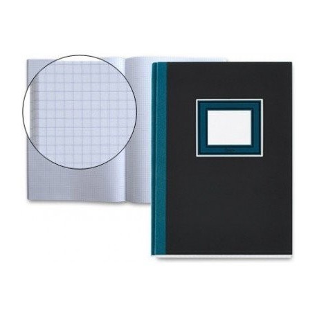 Basicos Mr 3131, Cuaderno Cosido A5 de Cartón Extraduro, 80 hojas, 5 mm, Gris Marengo y Azul