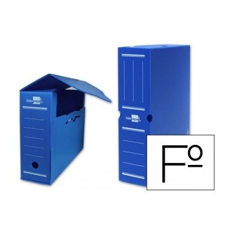 Liderpapel - Caja archivo definitivo plastico azul tamaño 36x26x10 cm 5 unidades 
