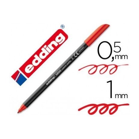Edding - Rotulador punta fibra 1200 rojo n.2 -punta redonda 0.5 mm 10 unidades 