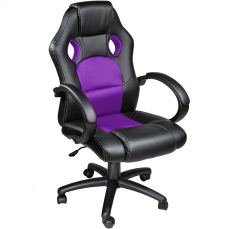 TecTake Silla de escritorio de oficina, Racing - disponible en diferentes colores Púrpura 