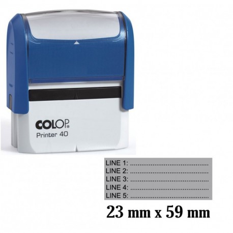 Sello de goma auto entintado COLOP Stamper Hasta 5 líneas de texto personalizado - 23mm x 59mm