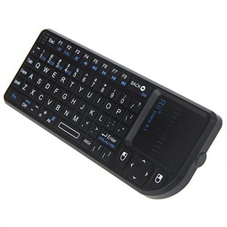 Rii Mini X1 teclado inalámbrico con ratón táctil - compatible con Smart TV, Mini PC Android, PlayStation, Xbox, HTPC, PC, Ras