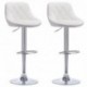 Woltu BH23ws-2 Taburete de Bar, Buena Acolchada, Piel sintética, Altura Regulable, Giratorio, 11 Colores, 2 x Taburete, Blan