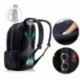 PLATERO P-U01B, Mochila unisex para computador portátil, 15,6 pulgadas, Resistente al agua, con cremallera anti ladrón, negro