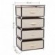 SONGMICS Organizador con 4 cajones Armario de Tela Modular Multiusos Beige 45 x 38 x 84,5 cm RLG14M