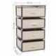 SONGMICS Organizador con 4 cajones Armario de Tela Modular Multiusos Beige 45 x 38 x 84,5 cm RLG14M