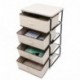 SONGMICS Organizador con 4 cajones Armario de Tela Modular Multiusos Beige 45 x 38 x 84,5 cm RLG14M