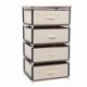 SONGMICS Organizador con 4 cajones Armario de Tela Modular Multiusos Beige 45 x 38 x 84,5 cm RLG14M