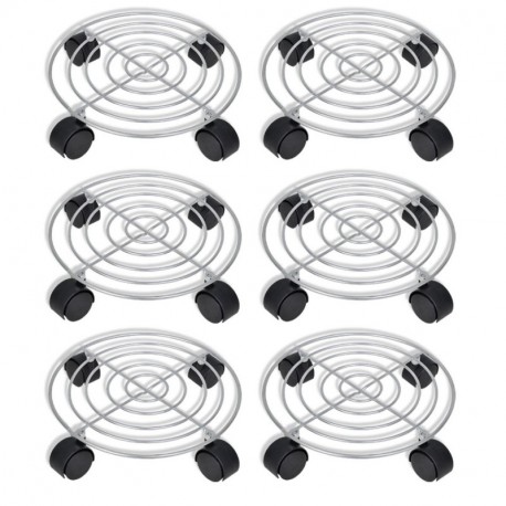 6 Soportes de metal con ruedas para macetas
