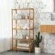 SONGMICS 5 Niveles Estantería de bambú para baño Librería Organizador Zapatero 130 x 60 x 26 cm BCB35Y