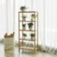 SONGMICS 5 Niveles Estantería de bambú para baño Librería Organizador Zapatero 130 x 60 x 26 cm BCB35Y
