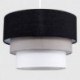 MiniSun - Preciosa pantalla de lámpara de techo colgante Azteca - redonda a 3 niveles de tela en negro, gris y blanco