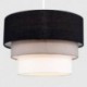 MiniSun - Preciosa pantalla de lámpara de techo colgante Azteca - redonda a 3 niveles de tela en negro, gris y blanco