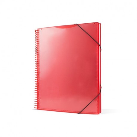 Pryse 4240053 - Carpeta espiral con 50 fundas, A4, color rojo