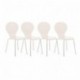 CLP Juego de 4 sillas apilables robustas Diego con un Asiento de Madera & de Forma ergonómica, Limpieza Muy fácil, 12 Colores