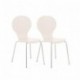 CLP Set 2X Sillas de Visita Diego Apilable I Juego de 2X Silla de Comedor con Asiento de Madera I 2X Silla de Cocina con Base