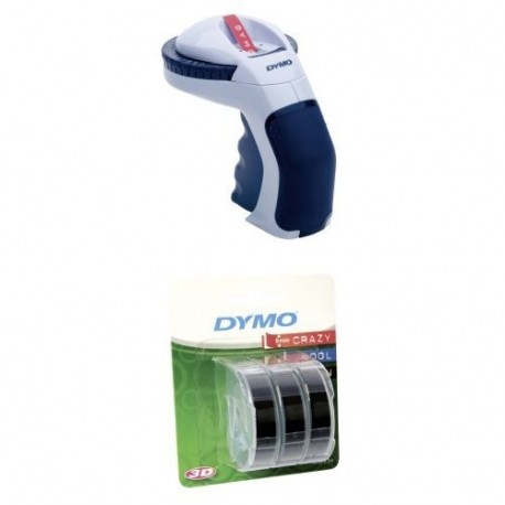 Pack Dymo - Impresora de etiquetas etiquetas de 9 mm Dymo Omega Ruban + Cintas para impresoras de etiquetas ampolla, 89 mm