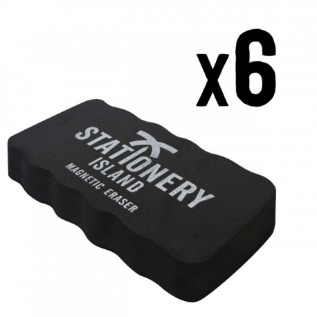 Stationery Island Borradores Magnéticos – Borradores Negros para Pizarra de Cristal, Pizarra Normal y Pizarra Blanca Pack de 