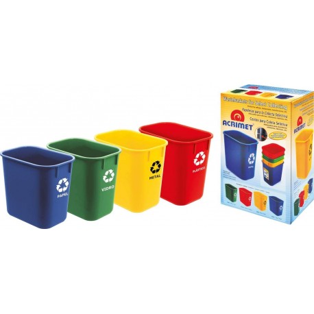 Acrimet Cubo de basura para reciclaje 13QT 4 Unidades 