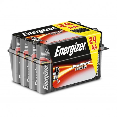 Energizer E91 - Pack de 24 Pilas alcalinas AA, Color Negro