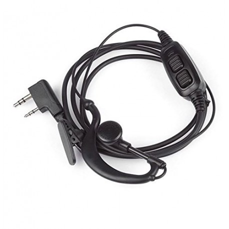 2 Pin doble PTT Auricular con micrófono para Baofeng Walkie Talkies