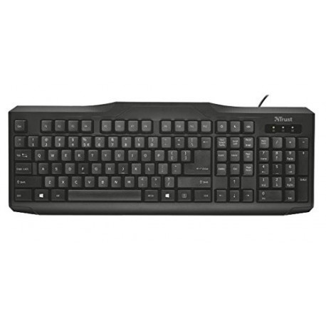 Trust Classicline - Teclado anti salpicaduras, negro - [QWERTY Español]