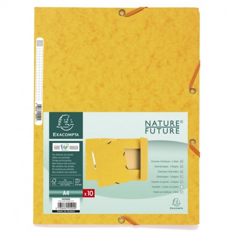 Exacompta 55509SE - Pack de 10 carpetas con goma, A4, color amarillo