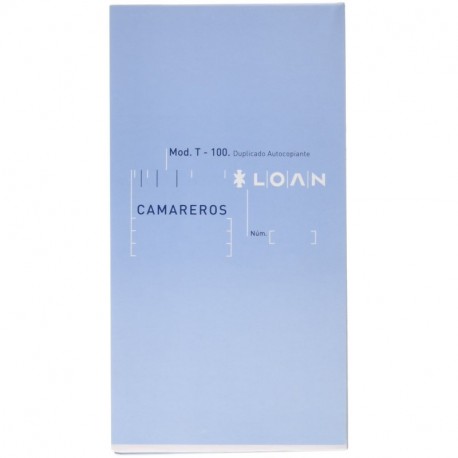 Loan T-100 - Talonario camarero, 210 mm x 110 mm 2t