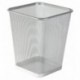 Osco WBSQ25-SLV - Papelera cuadrada de malla metálica, color plateado