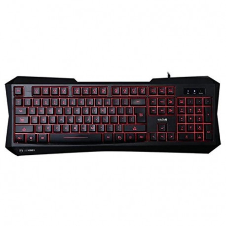 Marvo K621 - Teclado Multimedia para Gaming con retroiluminación QWERTY Inglés Color Negro y Rojo