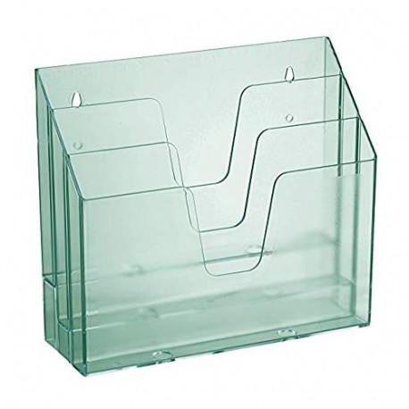 Acrimet Organizador Horizontal con 3 Compartimientos para Escritorio o Pared Color Verde Transparente 