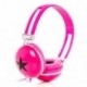 Rockpapa Estéreo Ajustable Star Niñas Niños Adultos Kids Auriculares, Suave Almohadillas, Graves Profundos para MP3/4 DVD, iP