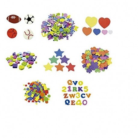 Smart 68001100 - Pack de 170 formas letras y números adhesivos, multicolor
