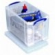 Really Useful - Caja de 24 L, transparente, incluye 10 carpetas colgantes