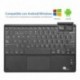 1byone Ultra-delgado teclado bluetooth con una función de multi-touchpad y batería recargable, QWERTY español,Negro