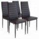 Albatros Milano - Set de 4 sillas de Comedor, Estructura metálica y Piel sintética, Estilo Italiano, Negro 2551 