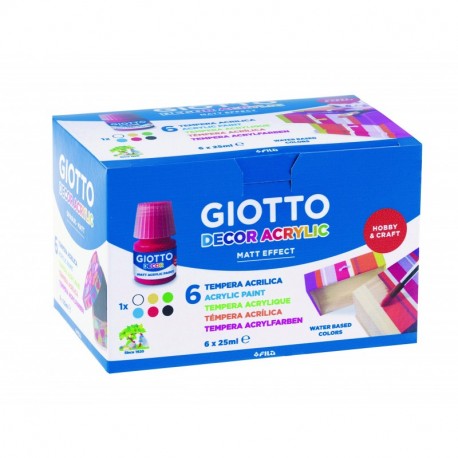 Giotto 538200 - Pack de 6 témperas acrílicas