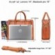 Banuce Maletín Portátil Mujer Hombre de Cuero Italiano 14" Laptop Portadocumentos Bolsa Bandolera con 3 Compartimentos