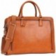 Banuce Maletín Portátil Mujer Hombre de Cuero Italiano 14" Laptop Portadocumentos Bolsa Bandolera con 3 Compartimentos