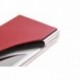 Tarjetero/Estuche para tarjetas de visita, hecho de acero inoxidable de alta calidad y cuero, para 19-21 tarjetas, color: roj