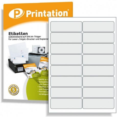 Universal etiquetas 99,1 x 33,9 mm, 1600 etiquetas en blanco blanco esquinas redondas a DIN A4 arco – 99,1 x 33,9 Labels auto
