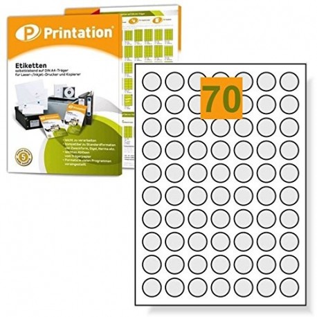 Universal redondas etiquetas 24 mm de diámetro 7000 Marcadores autoadhesivos imprimibles – 100 DIN A4 arco con 24 mm Labels r