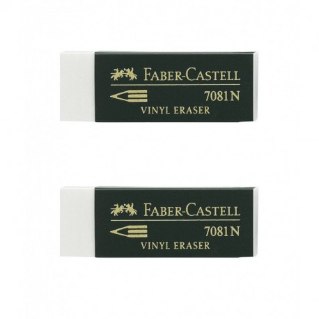Faber-Castell B-7081-2 - Blister gomas de borrar Goldfaber, 2 unidades, color blanco