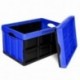 Cajas de almacenaje plegables Clever Crates de 46 litros con capacidad de peso de 40 kg, color azul, apilables, ideales para 