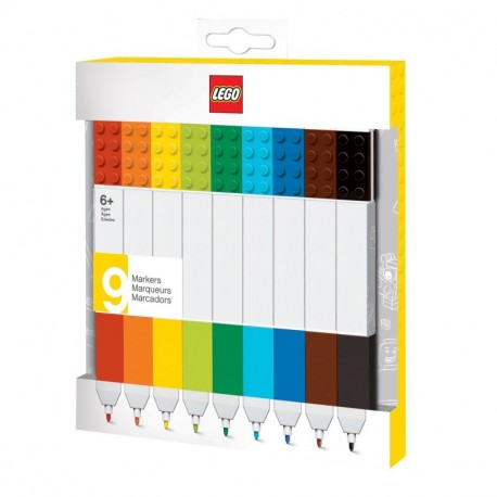 LEGO - Rotuladores de 9 piezas, punta fina 51492 