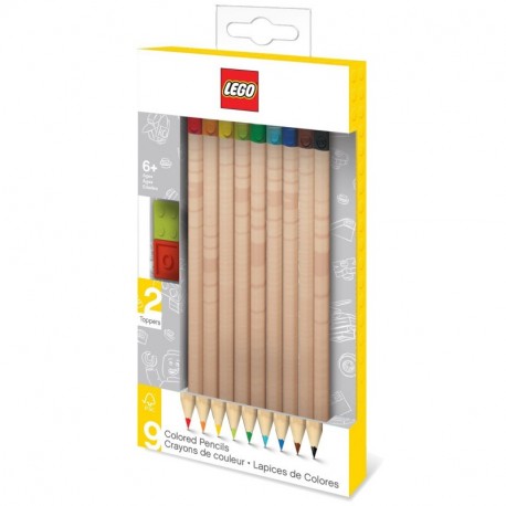 LEGO - Pack de 9 lápices de colores nº2 con toppers 51515 