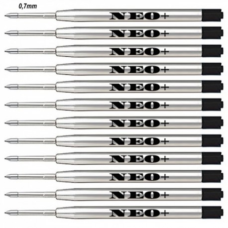 Recambios de bolígrafo de calidad, baratos pero duraderos, 12 unidades, 0,7 mm, tinta negra. para bolígrafo Parker. Recambio 