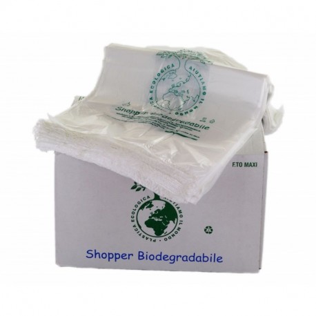 Bolsas biodegradables con asas, compostables, tamaño mini, 23 x 40 cm, 500 unidades